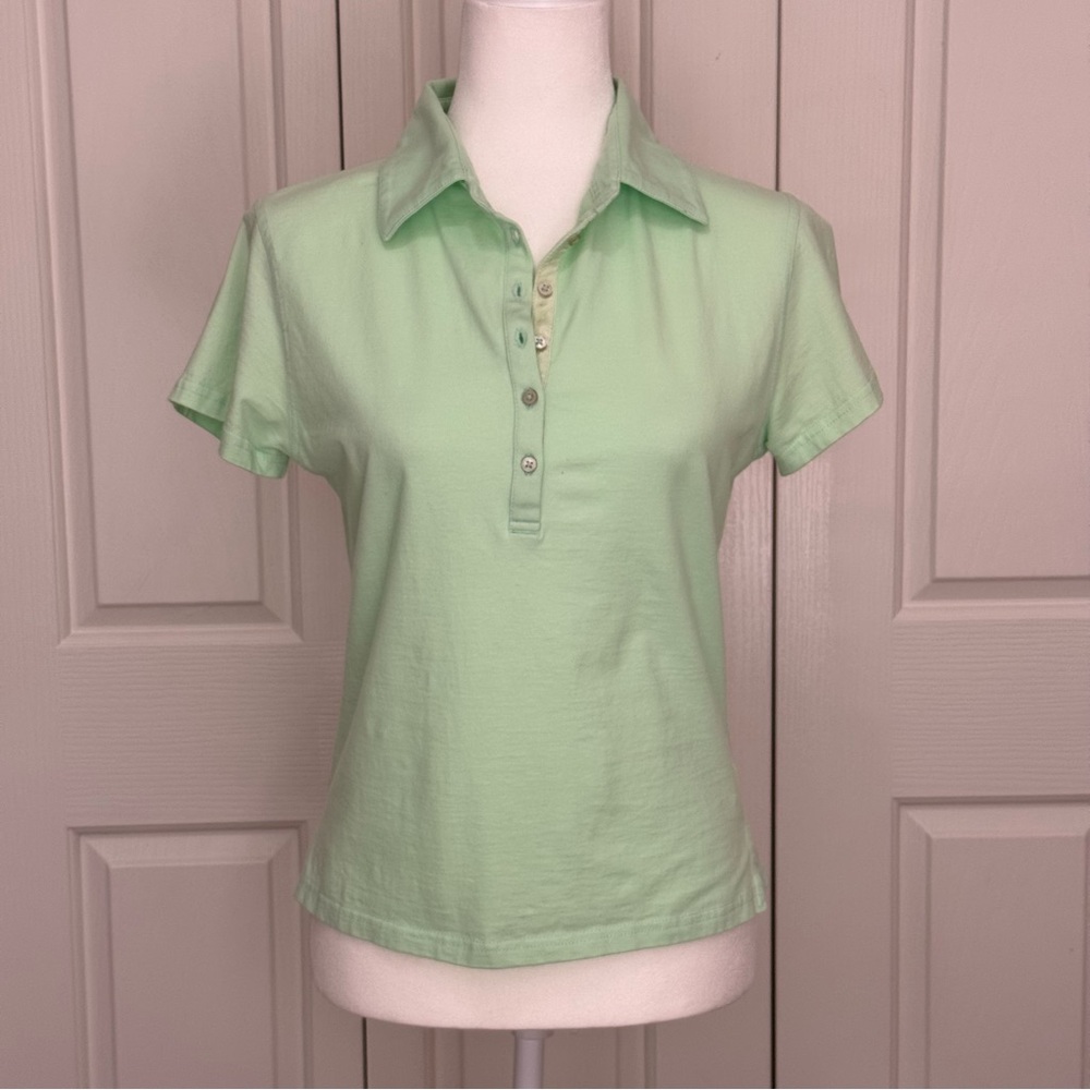 Vintage BMW Lifestyle Women’s Polo Shirt Green Logo Motorsport Size M